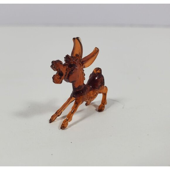 Donkey Miniature Plastic Charm Necklace Amber Color Gumball Cracker Jack - Picture 4 of 16